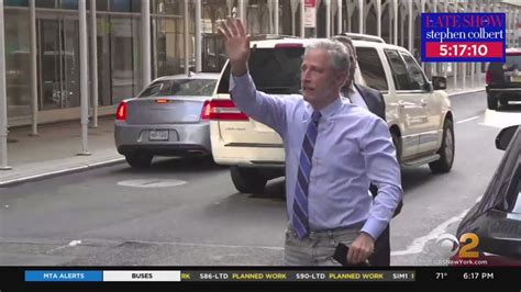 Jon Stewart Arrives For First Full Capacity Late Show In More Than A