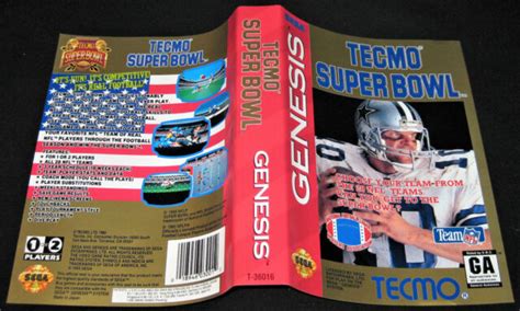 Tecmo Super Bowl Cover Only Sega Genesis Authentic Ebay
