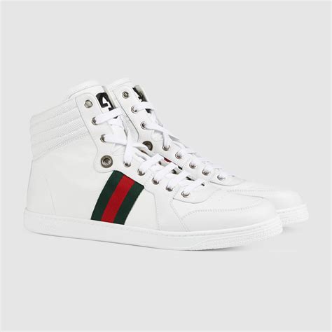 Lyst Gucci Leather High Top Sneaker In White For Men