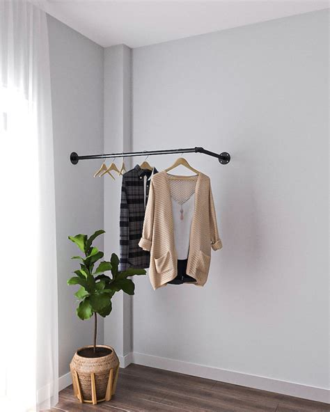 Industrial Corner Clothes Rail Clothes Hanger Wall Mounted Etsy