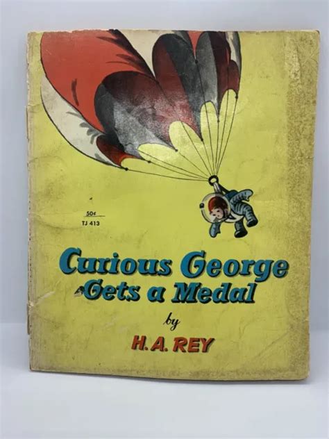 Vintage Curious George Gets A Medal 1967 By H A Rey 5th Printing 6