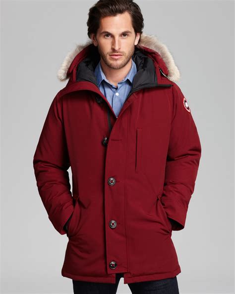 Canada Goose Chateau Parka With Fur Hood In Red For Men Lyst