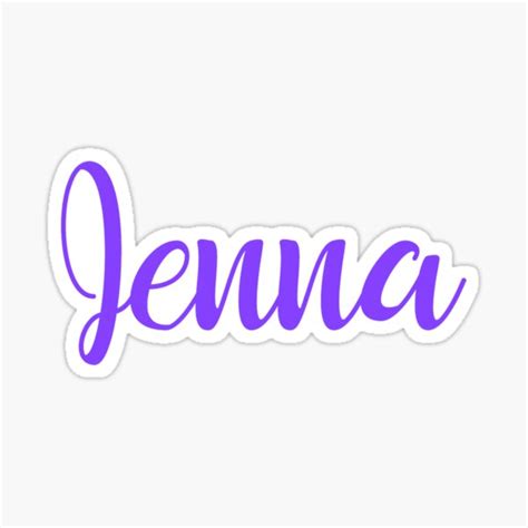 jenna name stickers redbubble