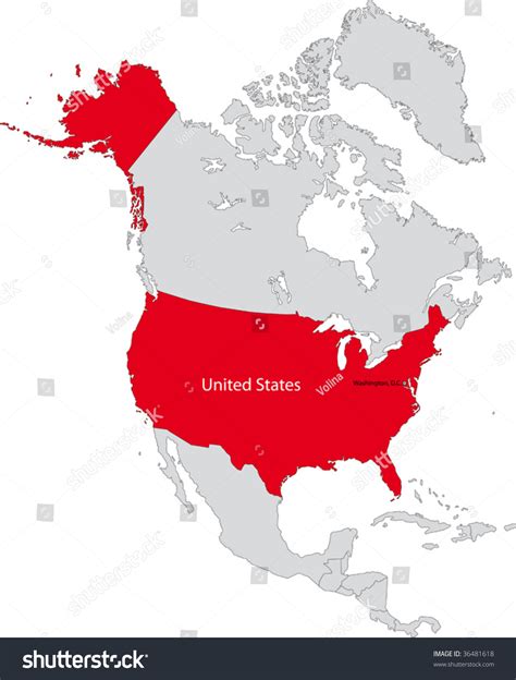 Location Of The United States Of America On The North America Continent