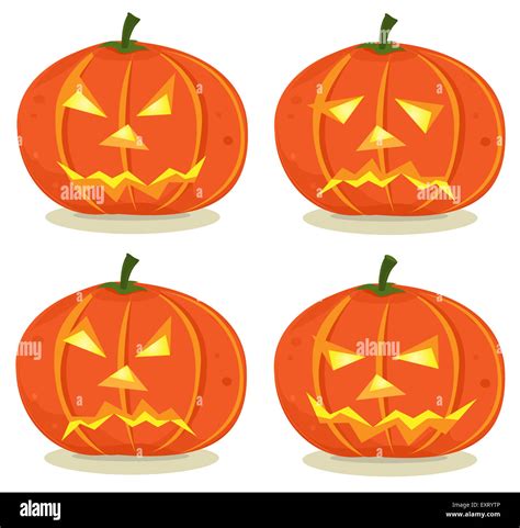 Illustration Of A Set Of Jack Olantern Halloween Pumpkins Symbol For