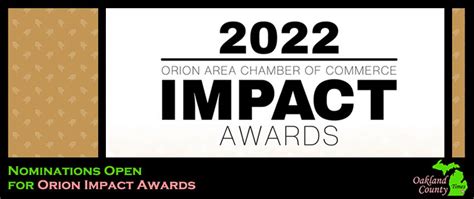 Nominations Open For Orion Impact Awards Oakland County Times