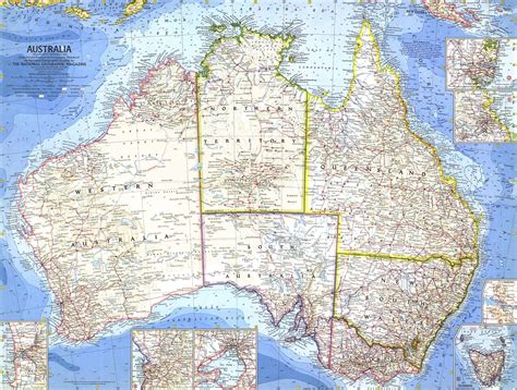 Australia 1963 Wall Map By National Geographic