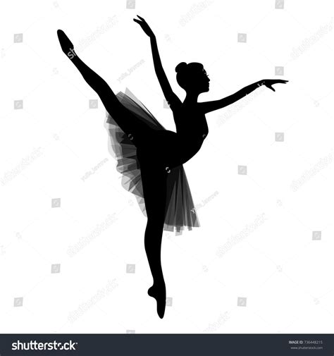 Ballerina Silhouette Einzeln Auf Weißem Hintergrund Vektorgrafik Stock