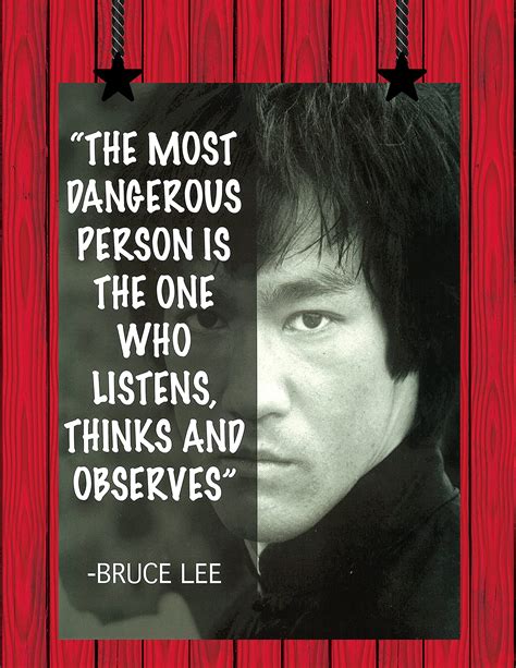 Bruce Lee Martial Arts Inspirational Quote Poster Enter The Dragon Motivational Wall Art 8x10