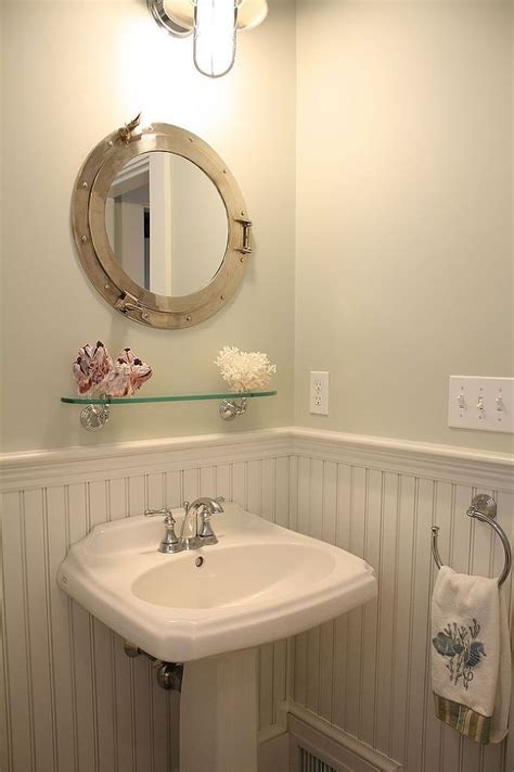 For me, a good rule of thumb is to install chair rail molding at 25% of the height of the room. Pin on bath reno ideas