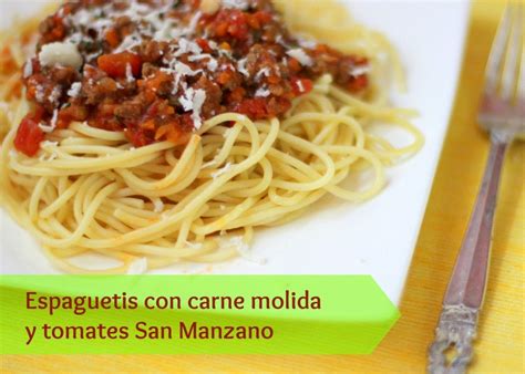Espaguetis Con Carne Y Tomates San Marzano Espaguetis Con Carne