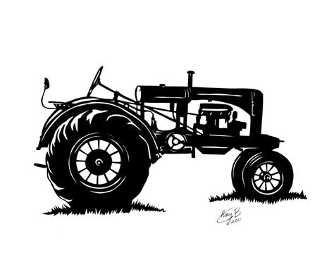 Vintage Tractor Silhouette Clip Art Library