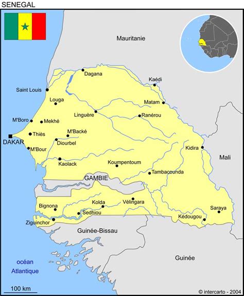 Carte Sénégal Voyages Cartes