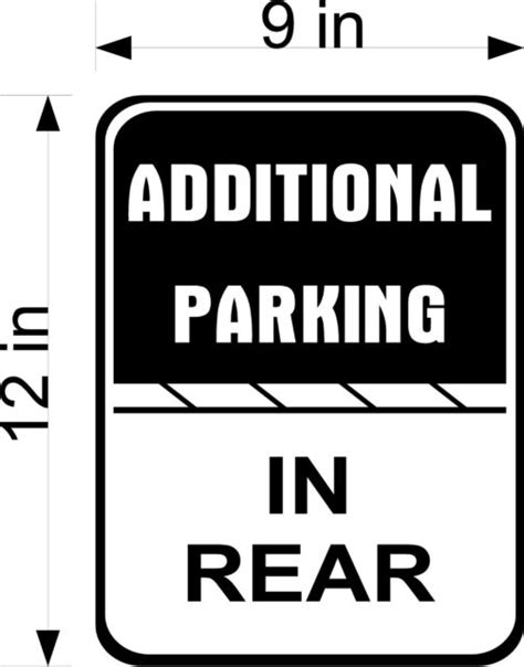 Additional Parking In Rear Smooth Pvc Plastic Sign Choose Size Ebay