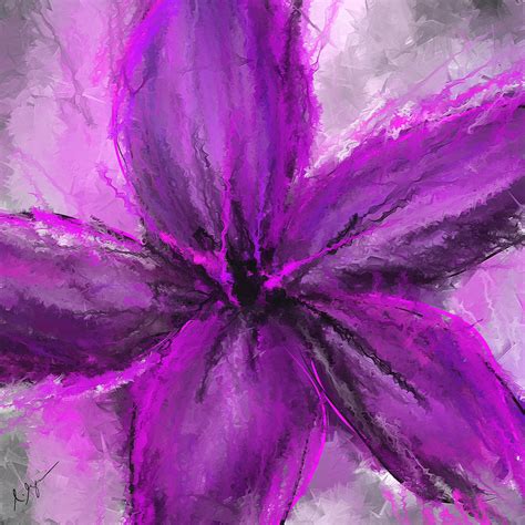 Purple And Gray Art Painting By Lourry Legarde