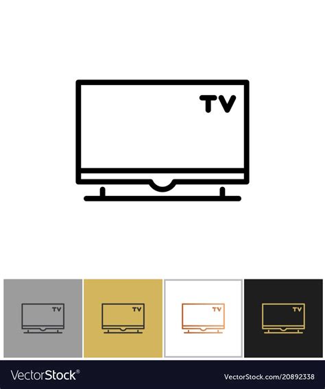 Tv Icon Flat Screen Television Symbol Royalty Free Vector