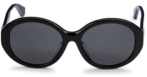 gucci 57mm round sunglasses in black lyst