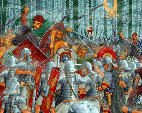 Battle Of Teutoburg Forest Ancient Warfare War Art Roman Empire