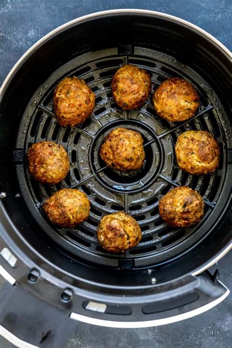 Minute Healthy Turkey Meatballs Air Fryer Recipe Pinch Me Good