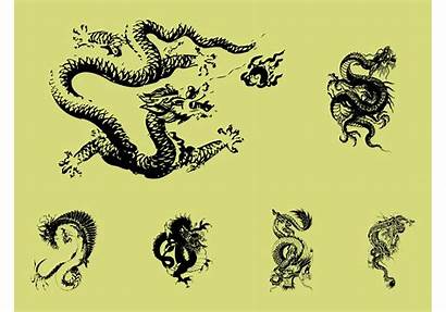 Dragon Tattoos Vector Chinese Illustration Boat