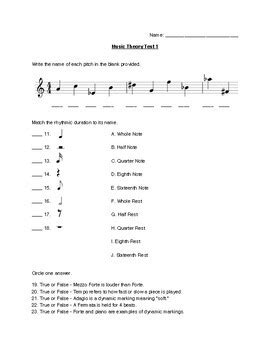 We will also use the daw's piano roll in the process, allowing for those who cannot read sheet music to still learn the basics in a fun environment. Beginner Music Theory Test by Emily Abbott | Teachers Pay ...