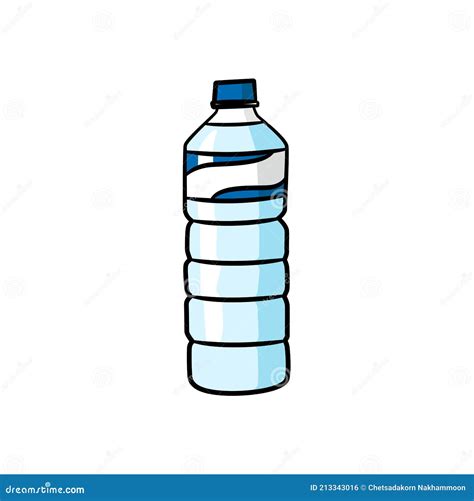 Botella De Agua Potable En Estilo De Dibujo Aislado Vector Ilustración