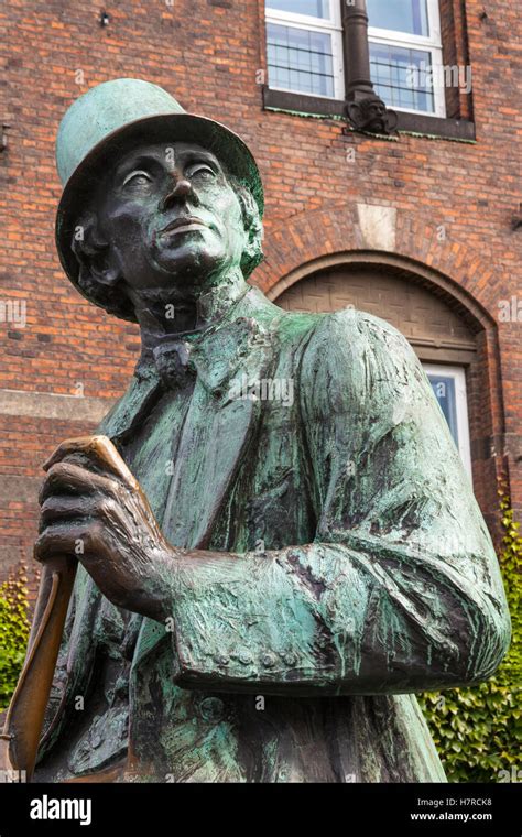 Bronze Statue Hans Christian Andersen City Hall Copenhagen Hi Res Stock