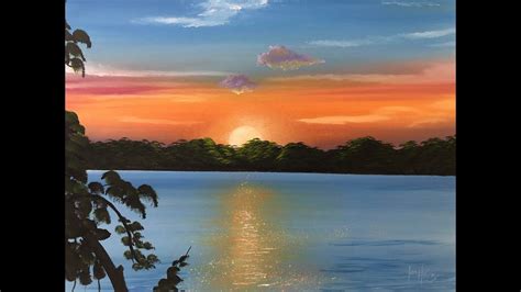 359 Evening Lake Scene How To Paint In Acrylic Youtube