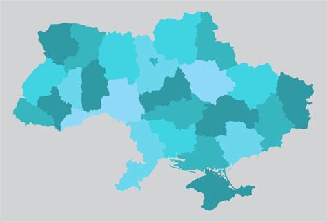 Premium Vector Ukraine Administrative Map Of Oblasts