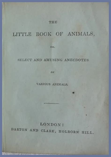 C1840s The Little Book Of Animals Miniature With A Fine Binding