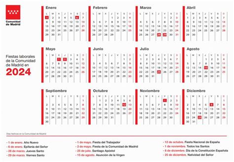 La Comunidad De Madrid Aprueba El Calendario Laboral Para 2024 Con 12