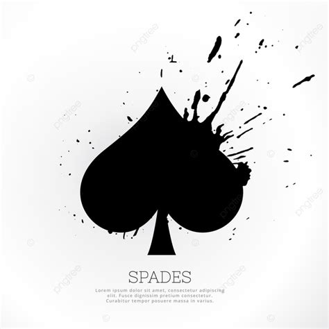 Spades Symbol With Ink Splatter Jackpot Winner Club PNG And Vector
