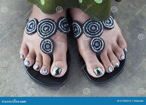 Painted Feet Nails Stock Image Image Of Care Groomed 31782515