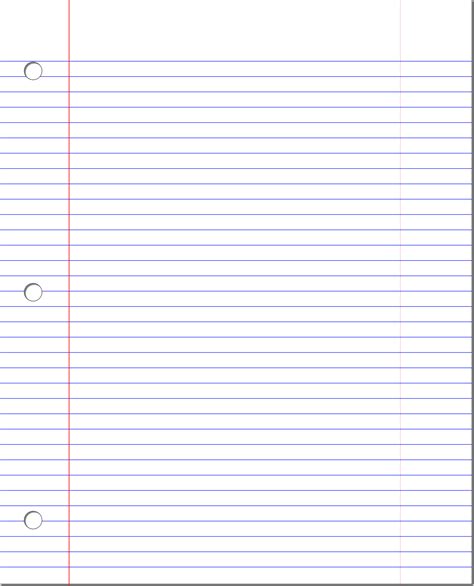 Notebook Paper Template For Word Pdf Template