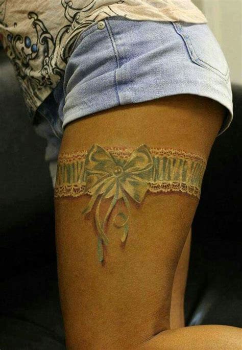 Cool Bow Tattoo Lace Garter Tattoos Tattoos Thigh Garter Tattoo
