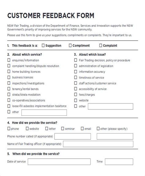 Free 8 Sample Client Feedback Forms In Ms Word