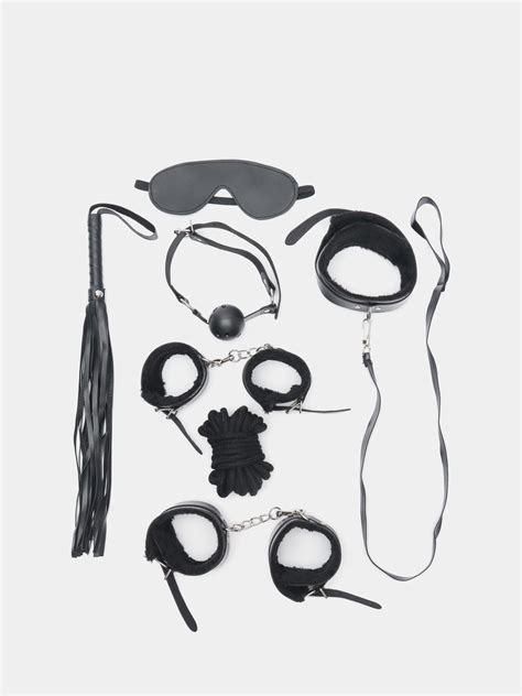 Набор БДСМ 8 предметов Комплект БДСМ маска ошейник кляп наручники плетка веревка за 899