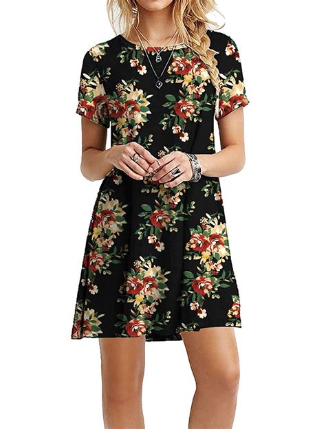 Casual Floral Print Dress For Women Loose Fit Soft Stretchy Summer Wear