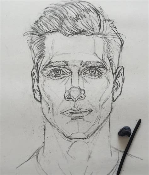 Male Face Drawing Easy Pencil Sketches Draw Experisets