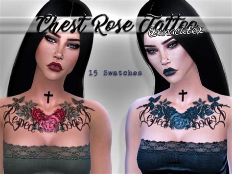 Chest Rose Tattoo At Lounacutex Sims 4 Updates