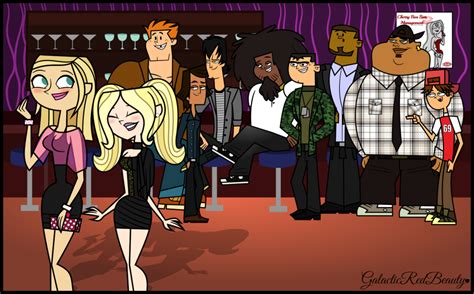 Cartoon Characters Standing In Front Of A Bar With People Looking At