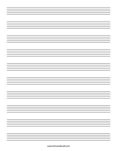 This blank paper includes both the staff and the tab directly underneath it. Blank Music Staff Paper PDF - 6, 10, 12 Stave Sheet Music