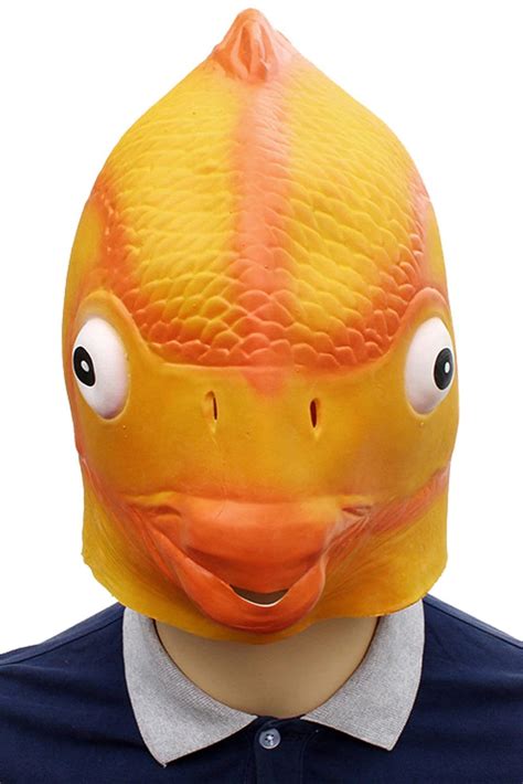 Funny Goldfish Latex Mask Halloween Lovely Fish Head Halloween Etsy