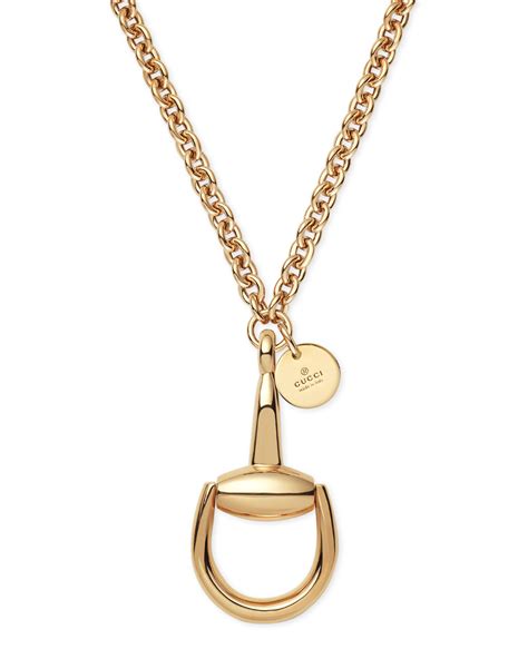 Gucci 18k Gold Horsebit Pendant Necklace
