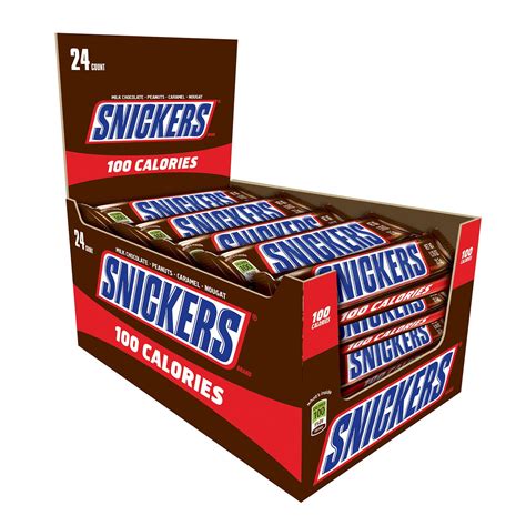 Snickers 100 Calories Chocolate Candy Bars 076 Oz 24 Pack