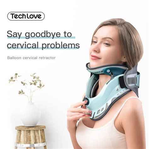 Tech Love Cervical Collar Neck Traction Device Inflatable Pinched Nerve Neck Stretcher Support