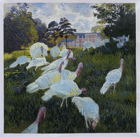 White Turkeys Claude Monet Hand Painted Oil Painting Paintingmania