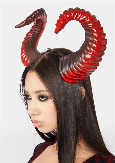 Halloween Curved Demon Horn Headband Red Dolls Kill