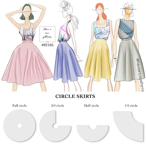 Women Circle Skirts Full Circle Half Circle 3 4 Circle 1 4
