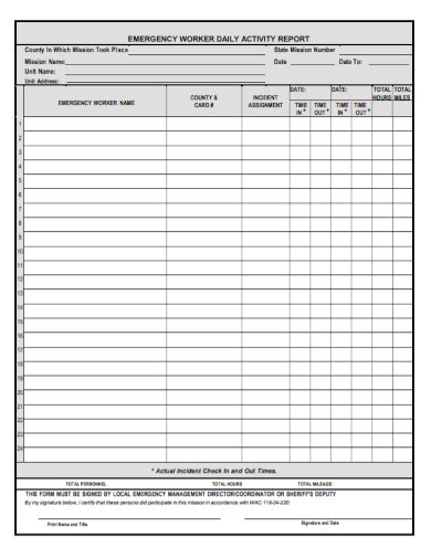 Security Guard Daily Activity Report Template